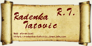Radenka Tatović vizit kartica